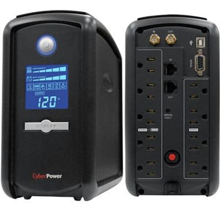 Cyberpower UPS System, 1000VA, Line Interactive, Out: 120V AC In: 120V AC CY87609